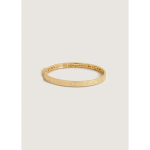 Pulsera llamativa de diamantes cultivados en laboratorio con motivos de piedras de corte mixto, diamantes cultivados en laboratorio en forma de baguette y redondos, y detalles en oro. - Product Image 1