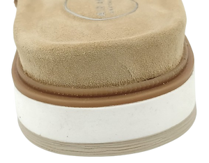 Sandales plates en cuir véritable blanc, à bout ouvert, à enfiler, avec semelle rembourrée antidérapante et légère, semelle épaisse, chaussures tendance toutes saisons - Product Image 4