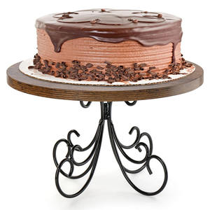 Base Redonda Rústica de Madera para Tartas, Ecológica, Hecha a Mano, Estilo Rústico, para Exhibir Postres, Servir Cupcakes y Fiestas de Té - Product Image 1