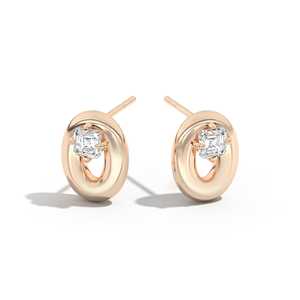 Lab Grown Diamond Asscher Cut Stud Earrings Sculptural Oval Dome Terraced Puff Chandelier <b>Clusters</b> 14K 18K Solid Gold Wholesale - Product Image 1