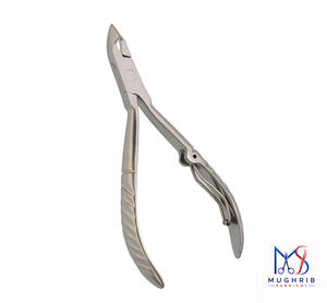 Pince à cuticules 10 cm, à joint de raccordement, avec ressort en S, pointe acérée, ouverture large pour ongles épais, usage adulte - Product Image 3