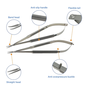 Pinzas Oftálmicas Portaagujas, Instrumentos Quirúrgicos de Acero Inoxidable y Titanio, 1 Unidad - Product Image 2