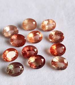 Piedra de Sol de Oregón Transparente, Ovalada Natural, Certificada por IGI, Tamaño 6X8 a 10X12, Color Rojo y Verde, para Joyería, 100% Piedra Americana - Product Image 2