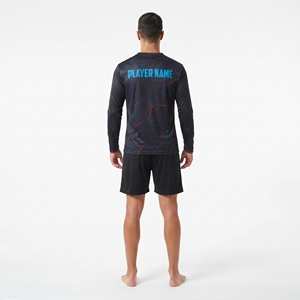 Camiseta Deportiva Personalizable para Hombre, 100% Poliéster, Estilo Fútbol Americano, Cuello en V, Manga Larga y Pantalón Corto, Corte Atlético, Talla Regular - Product Image 3