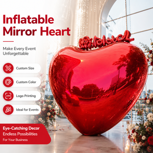 Boule miroir personnalisée gonflable, grand cœur brillant, ballon <span class=keywords><strong>géant</strong></span> de fête disco, décoration d'événement de Noël, sphère miroir en PVC réfléchissante - Product Image 1