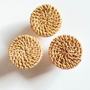 Closet door handles handmade in Vietnam natural rattan furniture handle <b>dresser</b> cupboard pull <b>knob</b> - Product Image 2