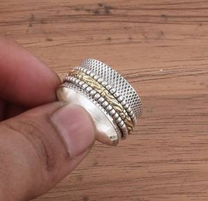 Bague de mariage en argent sterling 925 sertie de pierres, pour femmes et hommes, minimaliste, polie, empilable, bijoux de fête - Product Image 4