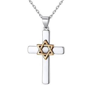 Joyería religiosa de acero inoxidable Thorn Cross colgante collar para Menr Cross colgante collar - Product Image 1