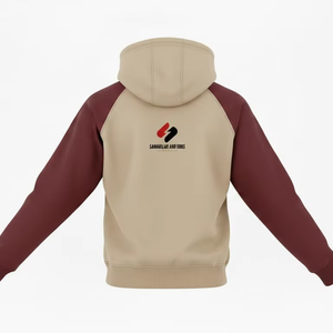 Sweat-shirt à capuche zippé intégral pour homme, hiver, logo personnalisé, manches contrastées, chaud, décontracté, vente en gros, fournisseur d'usine - Product Image 4