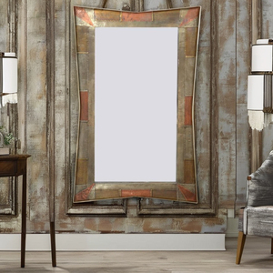 Miroir mural rectangulaire de style antique, décoration intérieure, cadre en métal et bois, fait à la main, design Art Déco de luxe, direct d'Inde - Product Image 4