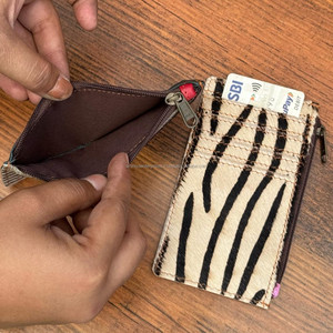 Animal Print Colored Recycled <b>Leather</b> Card <b>Holder</b> with Coin Purse RFID Blocking Credit Card Case Slim Smart Wallet for Women's - Product Image 6