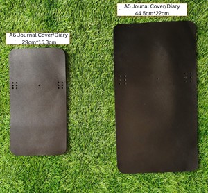 Protège-cahiers de voyage A5 et A6 en cuir de vachette noir tanné fait main, organiseurs de papeterie exécutive et de journaux - Product Image 1