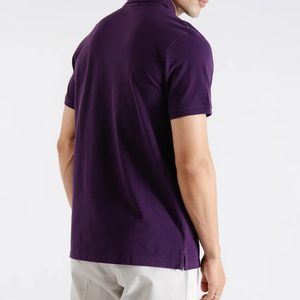 เสื้อกอล์ฟผ้าถักโพลีเอสเตอร์/คอตตอน ระบายอากาศได้ดี ไม่ยับ สีพื้น ปักโลโก้ได้ตามต้องการ สำหรับผู้ชาย เหมาะสำหรับใส่ลำลอง - Product Image 2