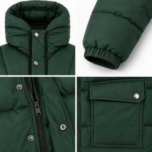 Veste matelassée coupe-vent pour homme, en polyester épais, col montant, rembourrage thermique, grandes poches utilitaires - Streetwear d'hiver - Product Image 4