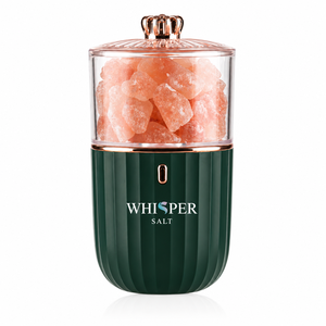 Whisper Salt Himalayan Glass <b>LED</b> Salt Lamp Humidifier Air Freshener Negative Ions 200ml Capacity Plug-in Lightweight 35dB Quiet - Product Image 3