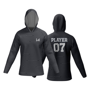 Camiseta de Baloncesto Personalizada con Sublimación, Mangas Largas, con Capucha, Transpirable, Absorbe la Humedad, Tallas Grandes - Product Image 1