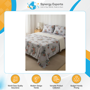 Bulk Quantity Available Premium Quality High Grade 4 Pcs Polyester Printed Bedsheet Set from India's Leading Manufacturer - Product Image 4