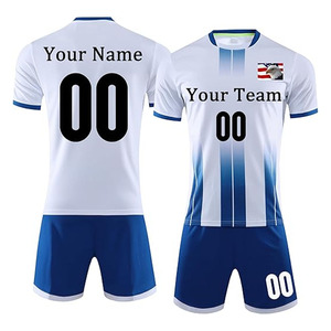 Ensemble de maillots de football rayés bleus et blancs Pro-Style – Entièrement personnalisé - Product Image 1