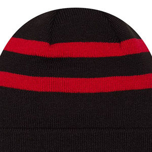 Custom Knit <b>Beanie</b> <b>Hat</b> Black Red Striped Unisex Winter Cap for Adults Casual Wear 56-58CM Acrylic Material - Product Image 5