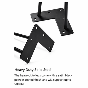 <b>Set</b> of 4 Metal Furniture Legs Desk Legs 28" Industrial Hairpin <b>Table</b> Legs Heavy Duty 2 Rod Metal Furniture Legs EDPTBL011 - Product Image 5