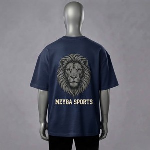 Custom <b>Men's</b> <b>Navy</b> <b>Blue</b> Animal Print Short Sleeve <b>T</b>-<b>Shirt</b> Regular Fit O-Neck Casual Jersey 100% Cotton Eco-Friendly - Product Image 5