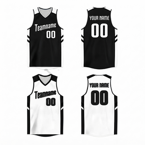 Maillot de basket-ball personnalisé noir sublimé pour homme, respirant, séchage rapide, 100 % polyester, maille, manches courtes, haute qualité, numéros d'équipe - Product Image 1