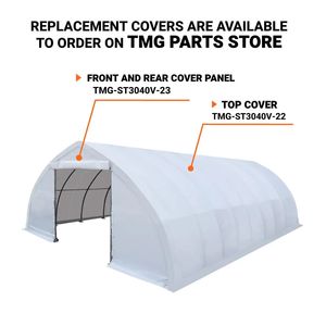 TMG ST3040V Container House 30FT X 40FT Riparo per Stoccaggio con Soffitto a Soffietto, Copertura in PVC Resistente da 17 oz e Porte Passanti - Product Image 5