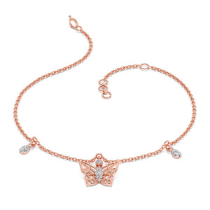 Interlocking Round Loop Center Diamond Link <b>Bangle</b> <b>Bracelet</b> - Product Image 2