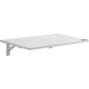 Tavolo Pieghevole Moderno da Parete 60x40cm, Scrivania Salvaspazio Sospesa con Supporto in Ferro - Product Image 2