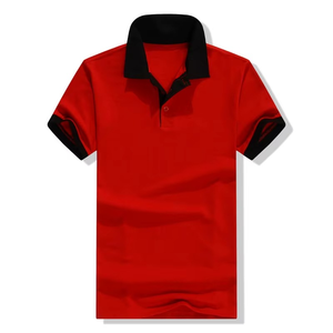 เสื้อเชิ้ตแขนสั้นผู้ชาย สีดำแดง ลายบล็อก ผ้าถัก ดีไซน์ลำลอง ติดกระดุมด้านหน้า ทรงปกติ ผลิตจากโพลีเอสเตอร์ 100% - Product Image 2