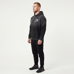 Sudadera con Capucha Nexfit Athletics para Hombre, Estilo Vintage, Color Negro Lavado, Forro Polar Transpirable, Corte Holgado, Estilo Urbano, con Bolsillo Canguro - Product Image 2
