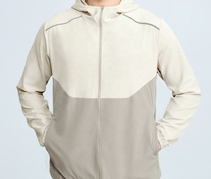Men's Windproof Hooded Zipper <b>Jacket</b> Color Blocking Sporty Autumn Wear Polyester <b>Slim</b> <b>Fit</b> - Product Image 4