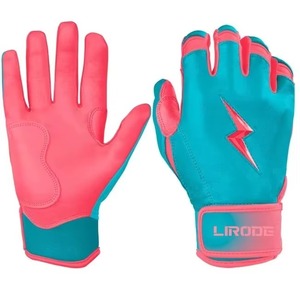 High Quality Genuine Leather Professional <b>Baseball</b>/Softball Batting Glove Eco-Friendly Hook Loop Closure <b>Baseball</b> Batting Gloves - Product Image 2