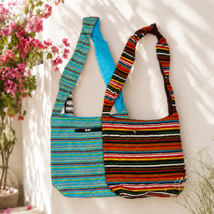 Sac bandoulière unisexe en coton style hippie, sac à bandoulière rond en paille fait main |   Sac de plage décontracté de style bohème pour les voyages et les festivals - Product Image 2