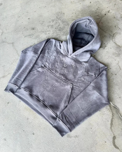 Sudadera con Capucha Verde Oliva para Mujer, Informal, de Algodón Tejido, Color Sólido, Estilo Otoñal, Manga Larga, con Bolsillos - Product Image 2