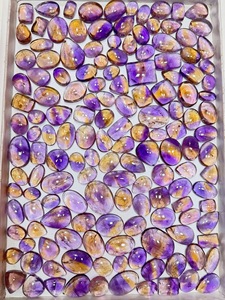 Trimurti <b>Gems</b> Natural Ametrine Loose Gemstones Oval Cut Purple Yellow Pink Polished Cabochons Jewelry Making Color Play - Product Image 2