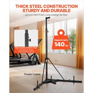 Heavy-Duty Steel Punching Bag <b>Stand</b> with Adjustable Height and <b>Weighted</b> Base Workout Training Equipment for Boxing & Fitness - Product Image 4