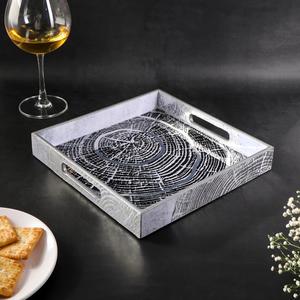 ชุดถาดเสิร์ฟไม้ MDF รูปทรงสี่เหลี่ยมผืนผ้า 2 ชิ้น พร้อมสติกเกอร์ลายมีนา สไตล์โมเดิร์น สำหรับร้านอาหาร - Product Image 5