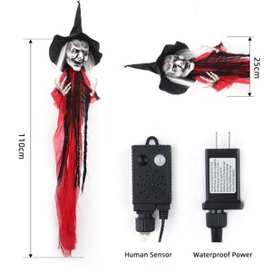 Décorations d'halloween décoration d'horreur insérer grande et petite balançoire fantôme commande vocale décoration accessoires effrayants fournitures de fête - Product Image 4