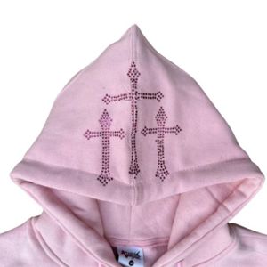 Pink <b>Gothic</b> Pullover <b>Hoodie</b> Women's Zippered Sweatshirt Cross Print Graphic Design Breathable Eco-Friendly 3D Printed Autumn - Product Image 2