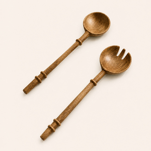 Handcrafted Acacia Wood Salad Server Set Eco-Friendly Wooden <b>Serving</b> <b>Spoon</b> and Fork for Tossing Salads Pasta Kitchen Use - Product Image 4