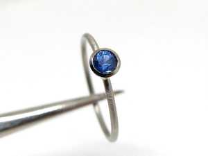 White Gold Sapphire Engagement Ring Slim Blue Gemstone 585 Fine Gold Proposal Ring Gift For <b>Girlfriend</b> - Product Image 1