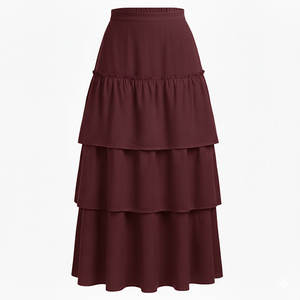 Falda Midi Tipo A para Mujer, Verano 2025, Casual, Elegante, Transpirable, Estiliza, Poliéster/Algodón, Venta al Por Mayor - Product Image 3