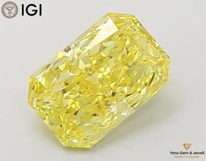 Diamante de Corte Radiante Cultivado en Laboratorio con Certificado IGI de 1.50 Quilates, Color Amarillo Intenso, Claridad VS1, para Anillo de Compromiso de Lujo - Product Image 1