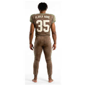 Maillot de football sans manches marron pour homme avec numéro 12, col en V, design sportif respirant, ensemble pantalon long, tenue d'été - Product Image 4