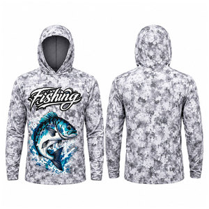 Wholesale Custom UPF 50+ Antibacterial Waterproof Quick Dry Men's Hooded Fishing Shirt with Sun Protection Leisure <b>Tops</b> - Product Image 1