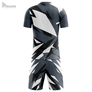 OEM Custom Sublimation Full Sublimated Football Kit Crew Neck <b>Short</b> Sleeve Soccer Uniform Angular Dazzle <b>Camo</b> <b>Shorts</b> Breathable - Product Image 2