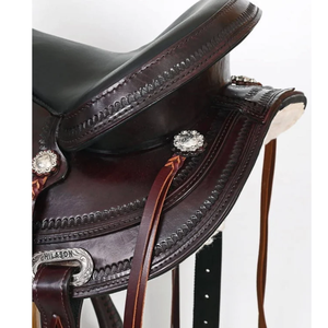 Selle d'équitation en cuir occidental de qualité supérieure |   Selle de randonnée équestre artisanale avec étriers, durable et confortable pour cheval - Product Image 3