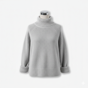 Suéter Grueso de Invierno 100% Acrílico Antipilling, Suéter Casual de Cuello Alto para Mujer CRAZIGOODS, Tejido de Punto, Color Sólido, Manga Larga - Product Image 3