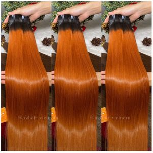 Personnaliser Couleurs Longue Longueur 100% Extensions de Trame de Cheveux Humains Bruts Vietnamiens Cheveux Raides Os à Prix Pas Cher - Product Image 3